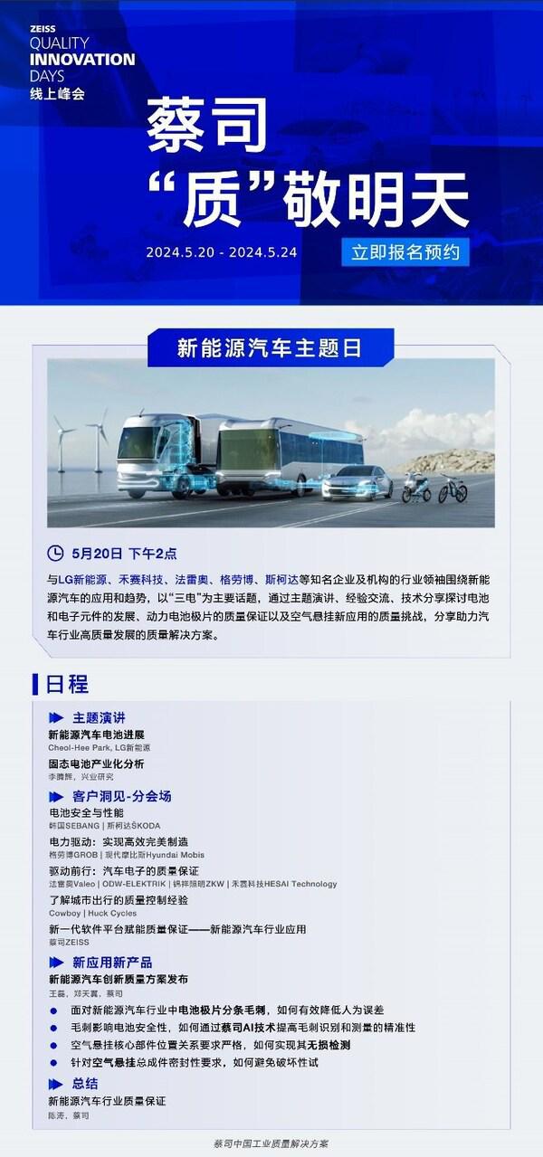 蔡司“质”敬明天线上峰会新能源汽车主题日共话三电质量保证(图1)